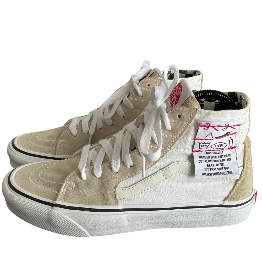 Vans Sk8-Mid Reissue Deconstructed Marshmallow Tan Checkerboard Mens 7 Shoes